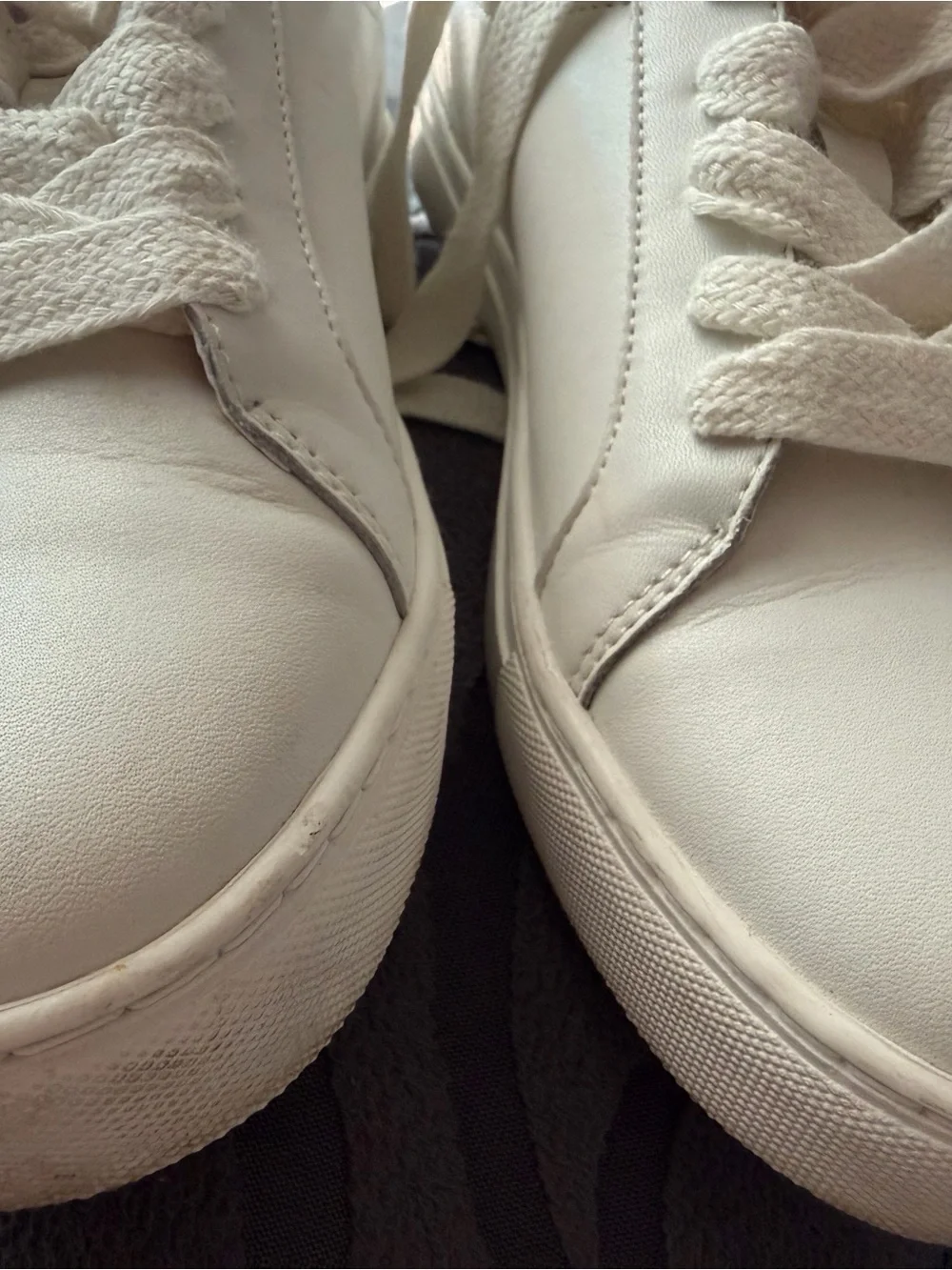 kate spade Cream Leather Low-Top Sneakers with Gold Logo